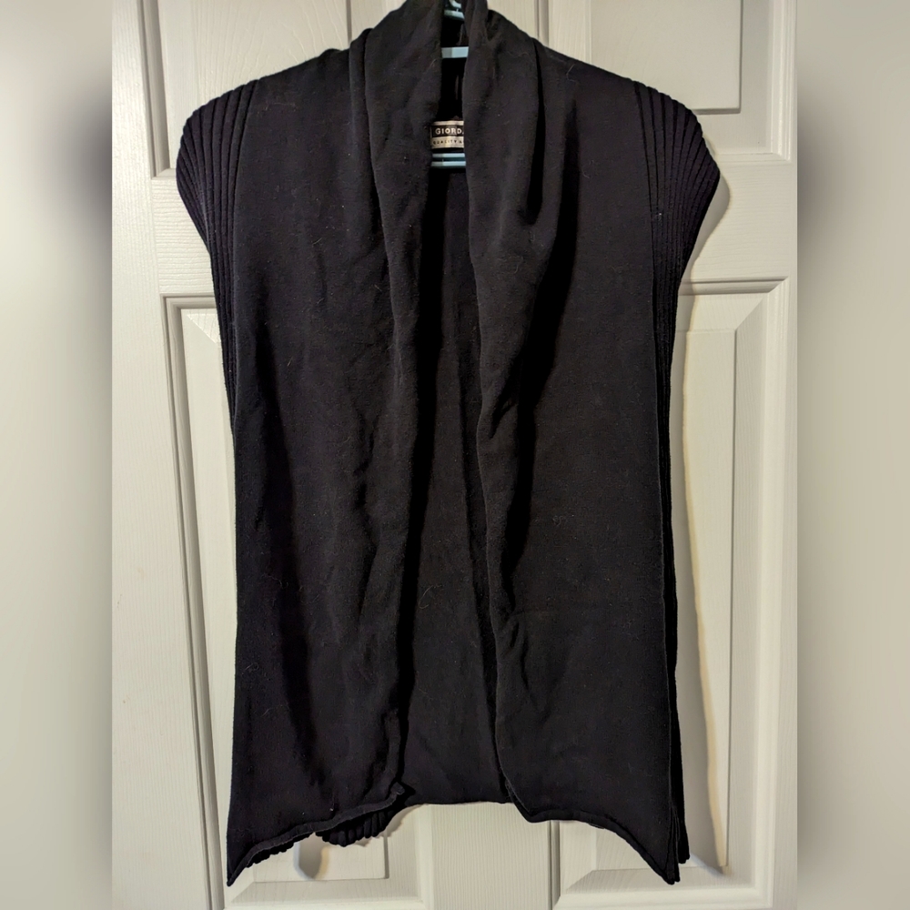 Giordano Quality Apparel Black Sleeveless Open Cardigan